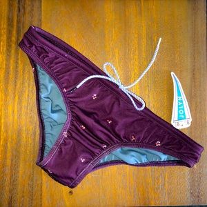 Jolyn L NWT maroon floral swim bottoms